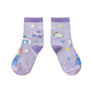HUGGER舒適中筒棉兒童襪14-22cm 公主(兒童背包同款)MIT台灣製