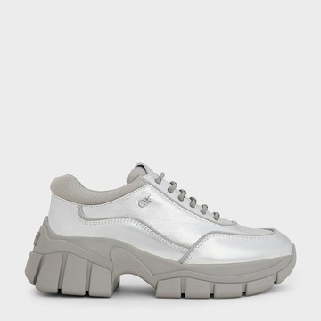 Yunna 真皮拼接厚底球鞋