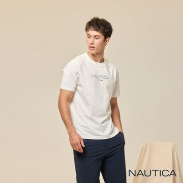 Nautica 官方旗艦 男裝 經典Logo涼感抗菌短袖T恤-白色