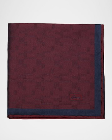 Men's Geometric-Print Silk Pocket Square