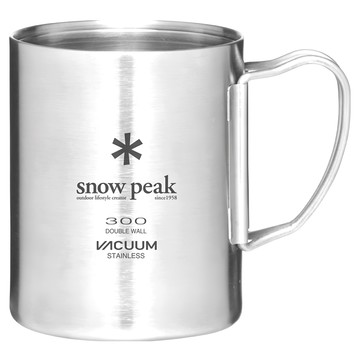 snow peak 雪諾必克 不鏽鋼登山杯 摺疊把 90.3 x 73.4mm 110g 300ml  銀色  1個