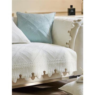 四季全棉沙發墊防滑布藝純棉簡約現代純色通用皮沙發套罩巾蓋坐墊