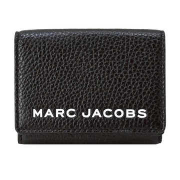 MARC JACOBS THE BOLD 皮革壓印LOGO三折短夾-黑 _廠商直送