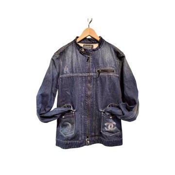 【二手精品 9.9成新】CHANEL香奈兒牛仔夾克(剪水洗標) 編號S61