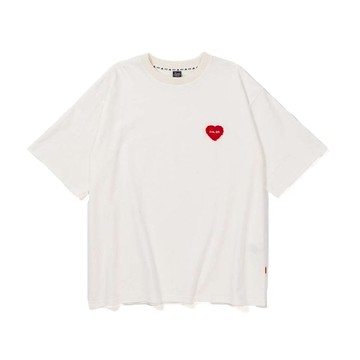 【百搭早春風格戶外服飾7折優惠】日本限定 水洗毛絨愛心刺繡 Tee / 白色 白色-M號