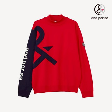 【and per se】男款紅色輕量防風排汗速乾機能外套式毛衣 DGU4J262