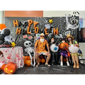 萬聖節 字母氣球 台灣現貨 H007艾妮🎃 派對 HappyHalloween 店面佈置 背景 裝飾 萬聖字母 幼稚園