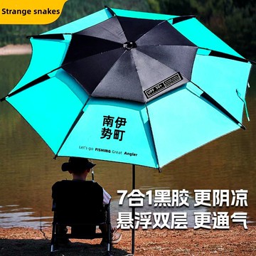 釣魚傘 戶外遮陽傘 釣傘戶外專用黑膠雙層釣魚萬向拐杖加厚暴雨防曬遮陽傘新款垂釣 三木優選