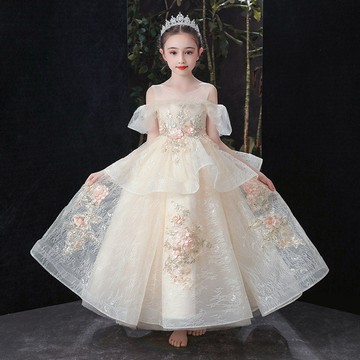 兒童禮服公主裙蓬蓬紗超仙洋氣女童高端生日走秀主持人鋼琴演出服