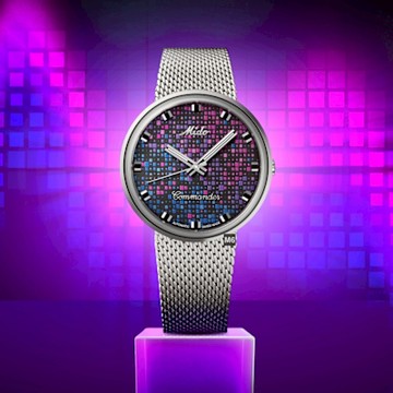 MIDO美度 廣告款 Commander 1959香榭指揮官復古夜霓虹像素米蘭帶腕錶37㎜ M6(M84294N711)