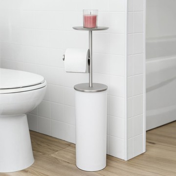 Umbra | Portaloo立式捲筒衛生紙架+收納桶(雲朵白) | 紙巾架