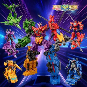 正版變形聯盟超越戰神三變五合體11種變形機器人益智拼插模型玩具