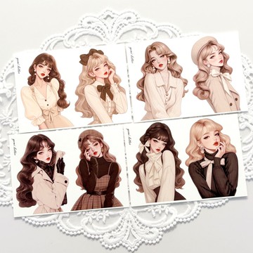 柔美女孩紙膠帶