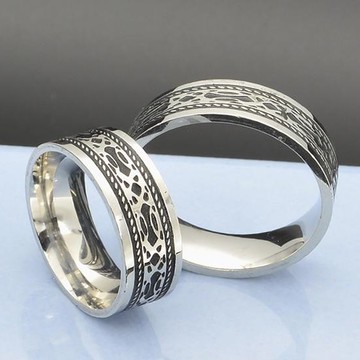 H3706 點點花紋鋼戒 拇指戒環【17號~23號】情侶對戒 不生鏽316L鈦鋼 男戒女戒 抗過敏 項鍊吊墜 防小人尾戒