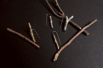 枝枒之語 純銀手工耳環 不對稱設計 黃銅/純銀兩款