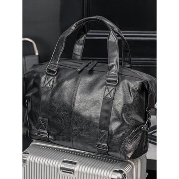 休閑戶外男旅行包出差包 潮流男士皮質手提包 時尚街頭單肩斜跨包