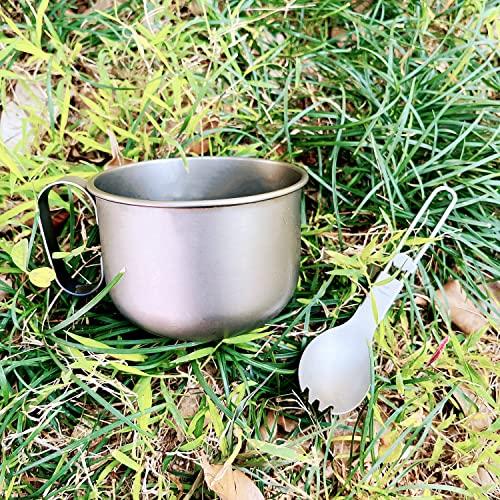 Valtcan Titanium Camping Cup with Lid 450ml