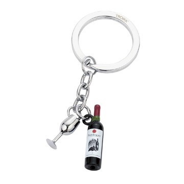 紅酒瓶酒杯鑰匙圈