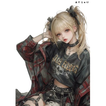 【10月新作5】07-094-0061 人物貼紙 輕龐克女孩