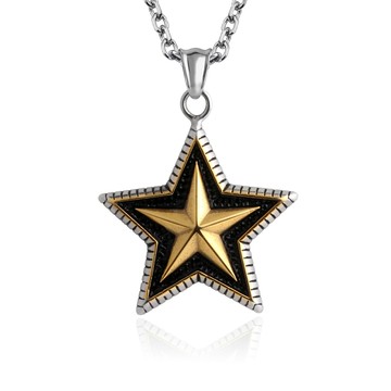 白鋼項鍊．星星．中性．客製化刻字