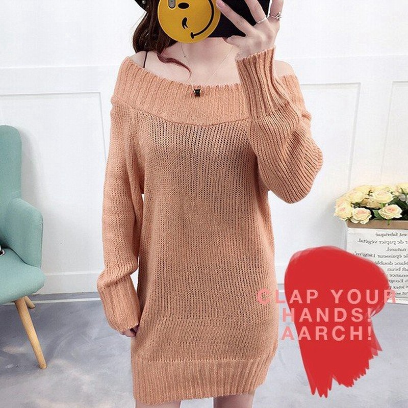 レディース ファッション 大人カジュアル 大人シンプル オフショルダー ニット ワンピース M L対応 秋冬 トレンド 通販 Lineポイント最大0 5 Get Lineショッピング