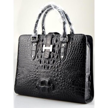 進口鱷魚皮男包真皮商務男士大容量韓版新款電腦公文包時尚手提包