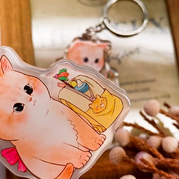 041貓咪上學趣 Cat school fun/晶透吊飾 stationery charm