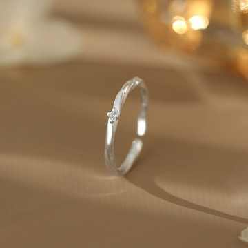 【莫比烏斯環】足銀戒指 開口戒指 鋯石戒指 輕奢戒指 幾何戒指 簡約氣質 高級飾品 男女同款 可代發