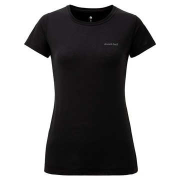 ├登山樂┤Mont-Bell Wickron Slim T One Point Logo透氣短袖輕便速乾T # 1114138BK