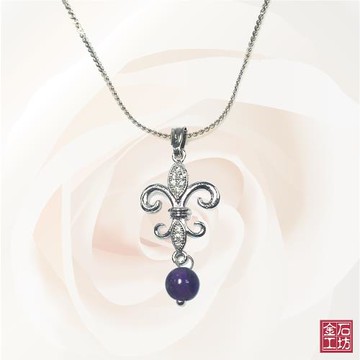 【金石工坊】婉約優雅紫水晶閃鑽項鍊
