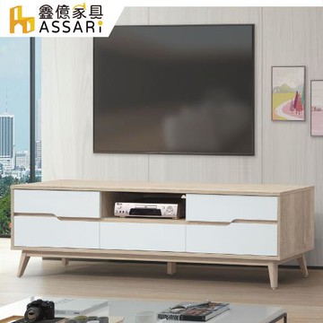 【ASSARI】肯詩特原橡雙色6尺電視櫃(寬182x深40x高48cm)