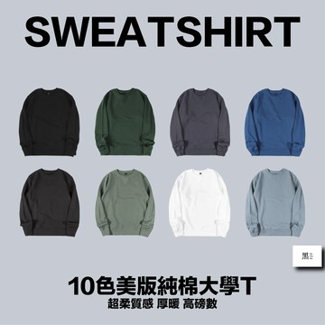 ◼️10oz高磅數大學T◼️無刷毛 現貨 毛圈純棉大學T 重磅大學t 毛巾布 魚鱗 男生大學T 女生大學T 素色大學T