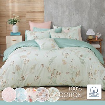 鴻宇 100%精梳棉 美國棉300織 60支 雙人四件式兩用被床包組 多款任選_動物系列