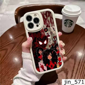 創意女蜘蛛俠 手機殼iPhone16Pro Max保護適用蘋果i15 14 13 12 11Plus小羊皮防摔殼