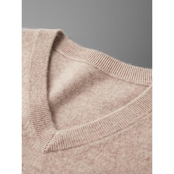 2025秋冬新款羊絨衫男V領純色山羊絨休閑寬松套頭毛衣打底針織衫