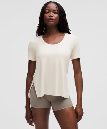 SilkAppeal Side-Slit Short-Sleeve Shirt Size Medium