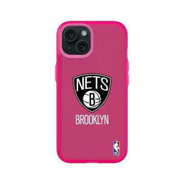 iPhone 15 Clear 粉漾桃 - NBA - Logo-布魯克林籃網 Brooklyn Nets - Light
