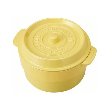 TAKENAKA COCOPOT系列 可微波圓形雙層分隔保鮮盒 530ml  淡黃色  1個
