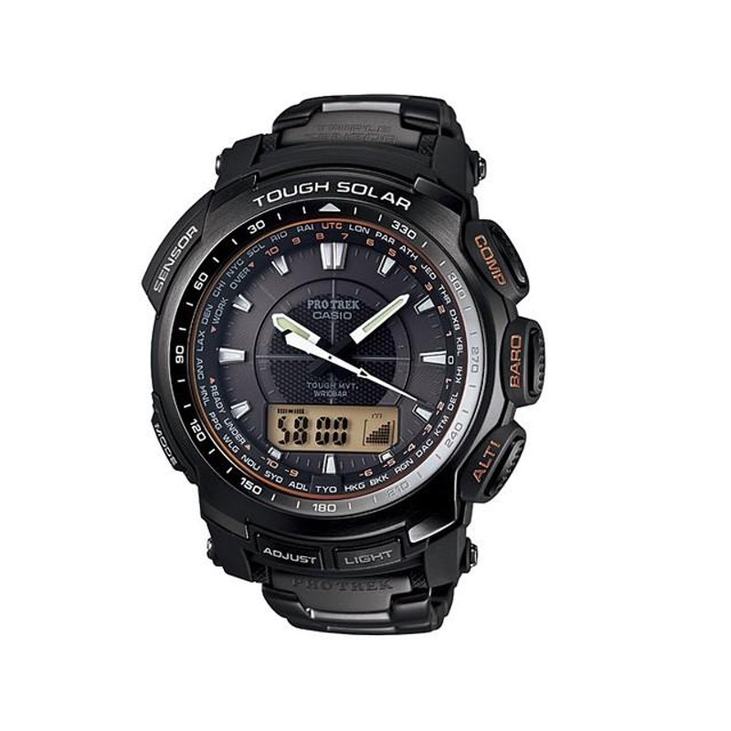 展示処分 CASIO PROTREK メンズ 電波ソーラー ブラック チタンバンド PRW-5100YT-1BJF | LINEブランドカタログ