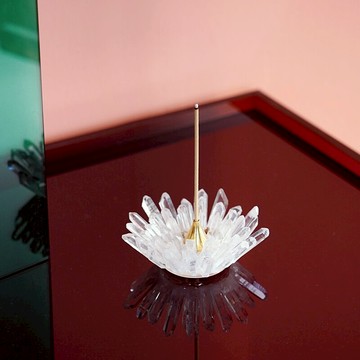 費靈家居天然晶石花朵造型香插 茶室創意個性桌面裝飾品擺件香具