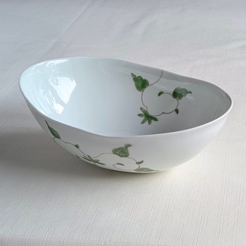 錦（Nishiki）蔓藤花紋橢圓形淺碗