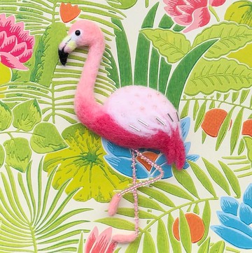 火烈鳥－ 手作羊毛氈別針