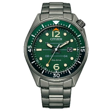 CITIZEN星辰錶 Gents AW1717-81X 光動能都會時尚不鏽鋼手錶 綠/44.0mm｜樂天領券現折★全館特惠中★指定刷卡回饋10%