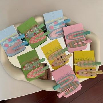 NOBBY【現貨免運x夏日果汁色髮夾套組🧃】瀏海夾 邊夾 無痕髮夾 韓系 可愛髮夾