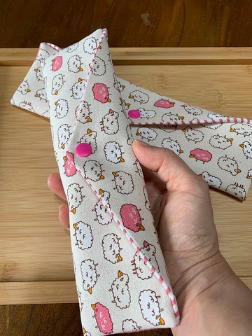 文青風環保純棉筷袋 ~ 膨膨暖羊羊 質樸原麻 日本 潮物 收納 手作