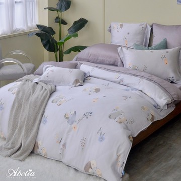 【Great Living格蕾寢飾】英國Abelia 友達小獺 加大天絲木漿纖維四件式兩用被床包組