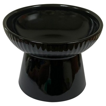 SSQ 新食器 斜口寵物碗 350ml  黑釉色  1個