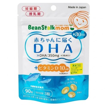 SNOW 雪印 Bean Stalk DHA魚油 維生素D3膠囊  90顆  455mg  1包