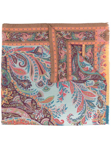 ETRO - paisley print silk-cashmere blend scarf - women - Silk/Cashmere - One Size - Neutrals