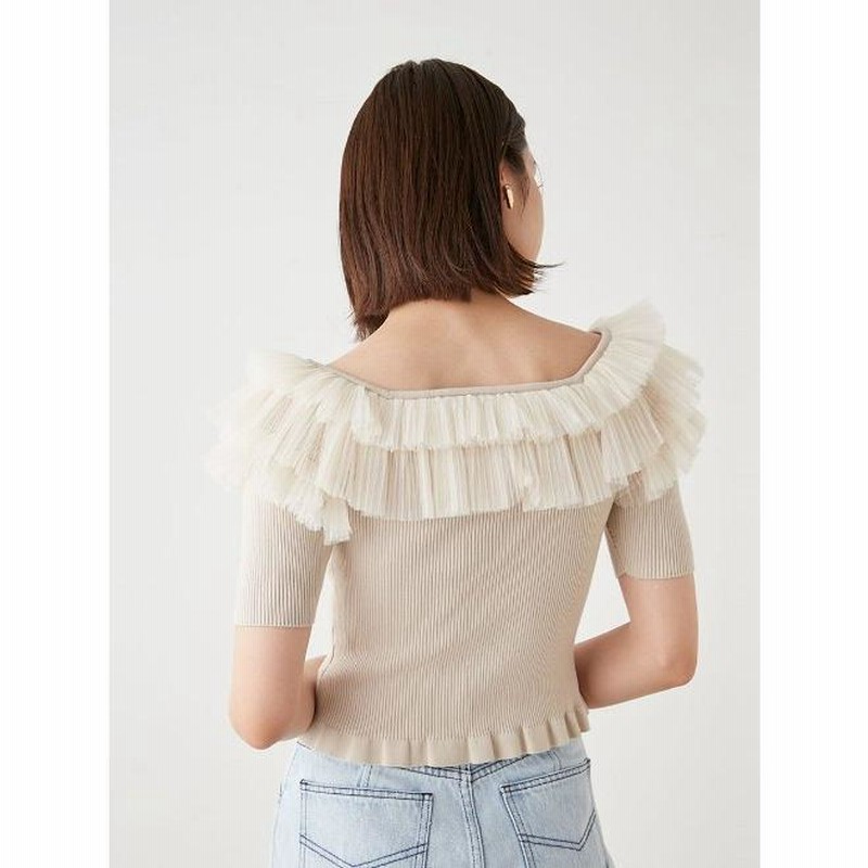 楽天市場】【SALE／50%OFF】フリル切り替えニット SNIDEL